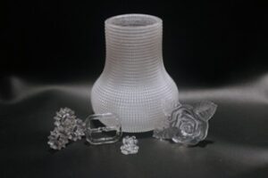 Komplexe Glasstrukturen, die mittels 3D-Druck hergestellt wurden, © Glassomer